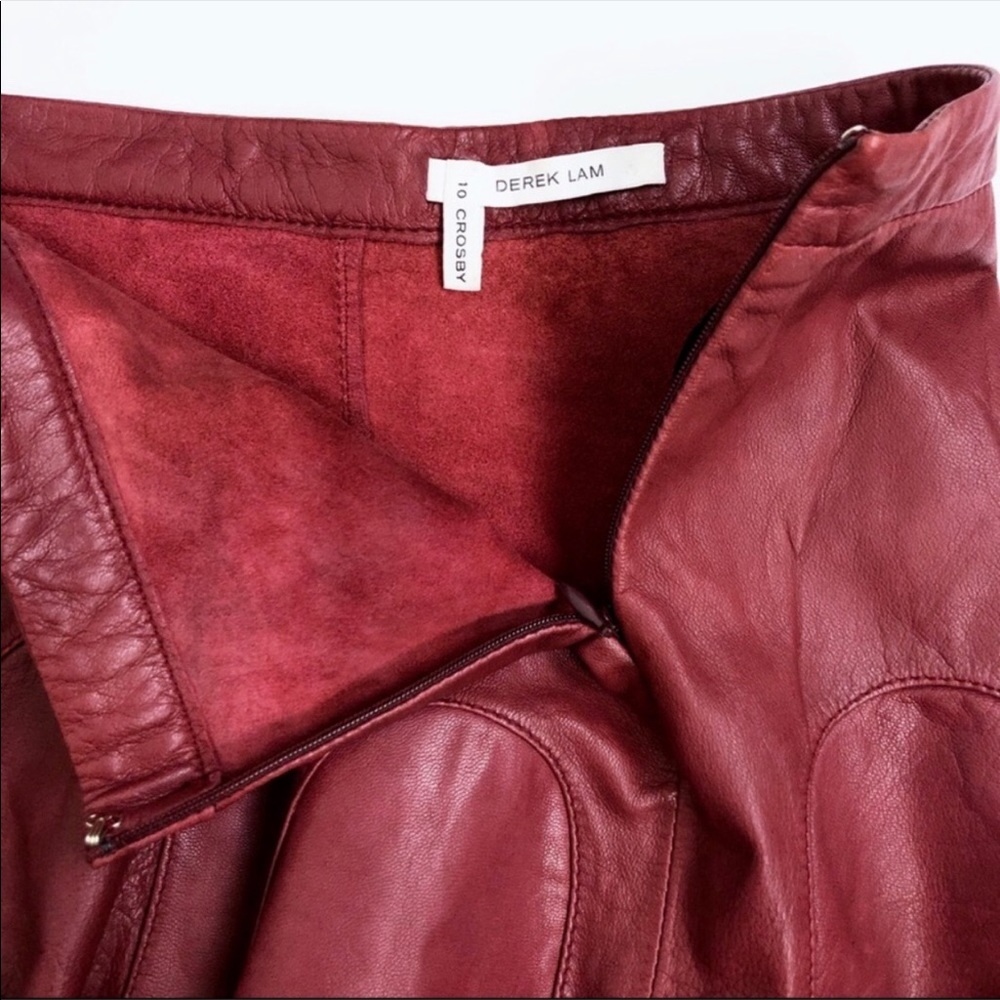 Burgundy Leather Skirt - Picture 4 of 7